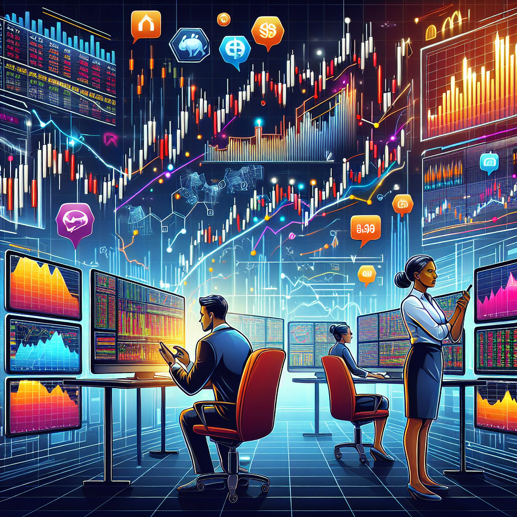 A colorful and professional illustration depicting various profit-taking strategies for day traders, featuring charts, graphs, and trading tools in a dynamic trading environment.