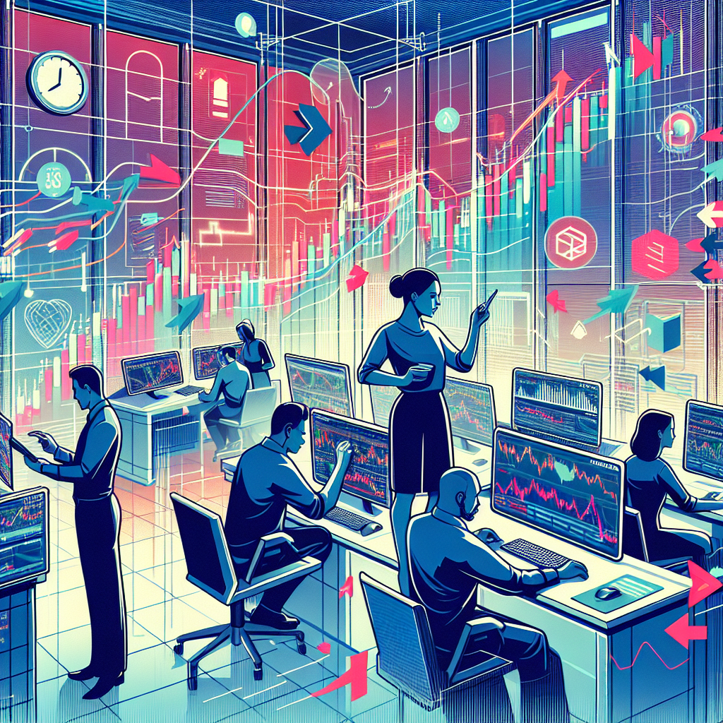 A professional and vibrant illustration depicting a dynamic trading environment with diverse traders engaged in executing smooth and efficient trades.